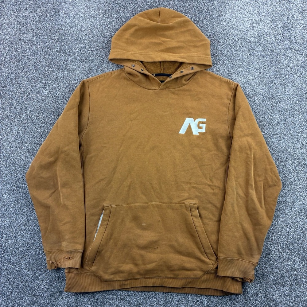 Vintage Y2k Burton Analog Hoodie Mens Medium Brown Snowboard Sweatshirt